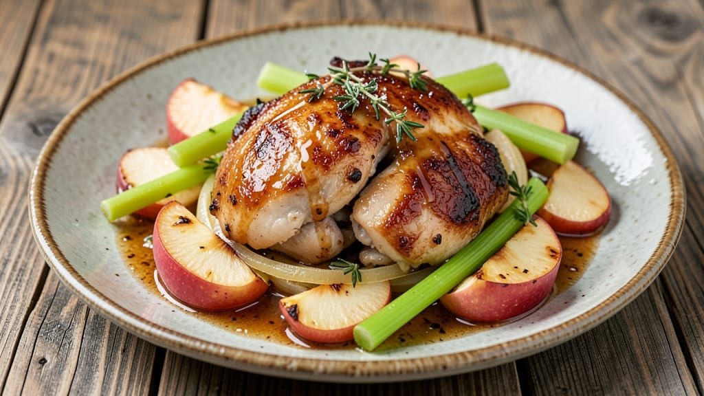 Chicken Apple Oven Recipe: Braised Sweetness With Celery Crunch Bites