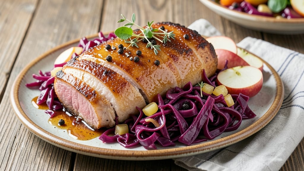 Pork With Red Cabbage and Apples Recipe: Braised Crunch and Sweet-Spiced Harmony