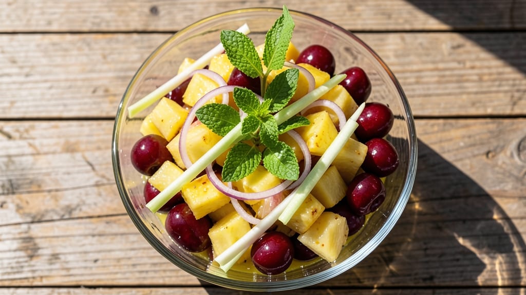 Cherry Pineapple Salad Recipe: Tropical Brightness With Crunchy Celery Bite