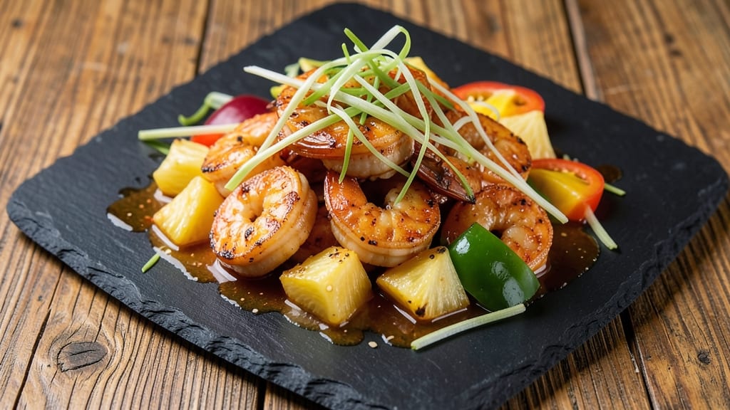 Chinese Pineapple Shrimp Recipe: Sizzling Wok Fires With Celery Pepper Crunch