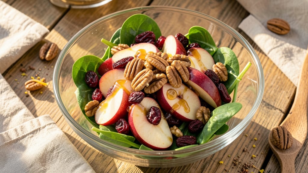 Fresh Apple Cranberry Pecan Salad Recipe: Crispy Nut and Tart Fruit Balance