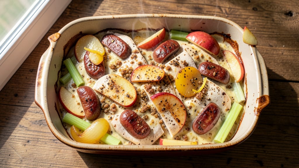 Chicken Apple Sausage Casserole Recipe: Savory-Sweet Layered Bake With Celery Crunch