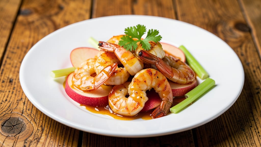 Apple Shrimp Recipe: Sweet-Tart Glaze Meets Celery Pepper Crunch
