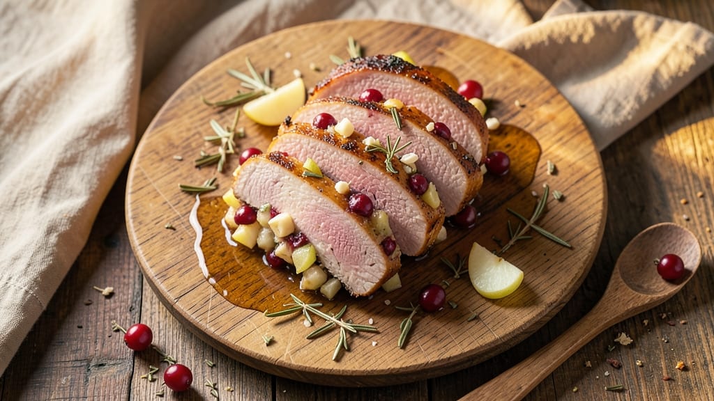 Apple Cranberry Stuffed Pork Tenderloin Recipe: Sweet-Tart Filling That Caramelizes Into Meat