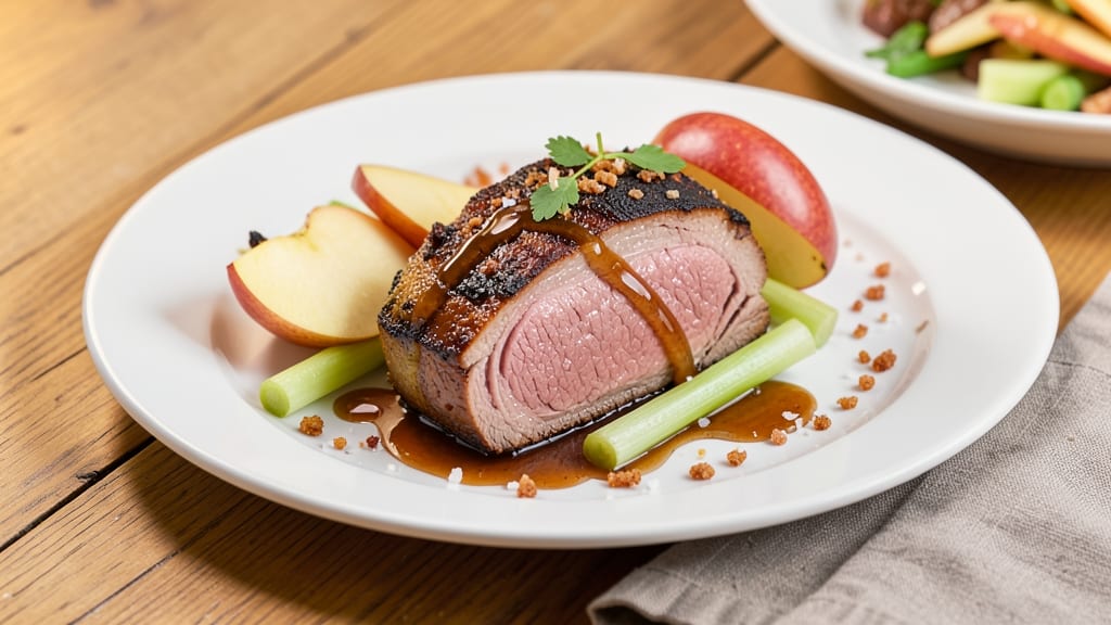 Apple Bourbon Pork Loin Recipe: Deeply Caramelized Glaze With Celery Pepper Zing