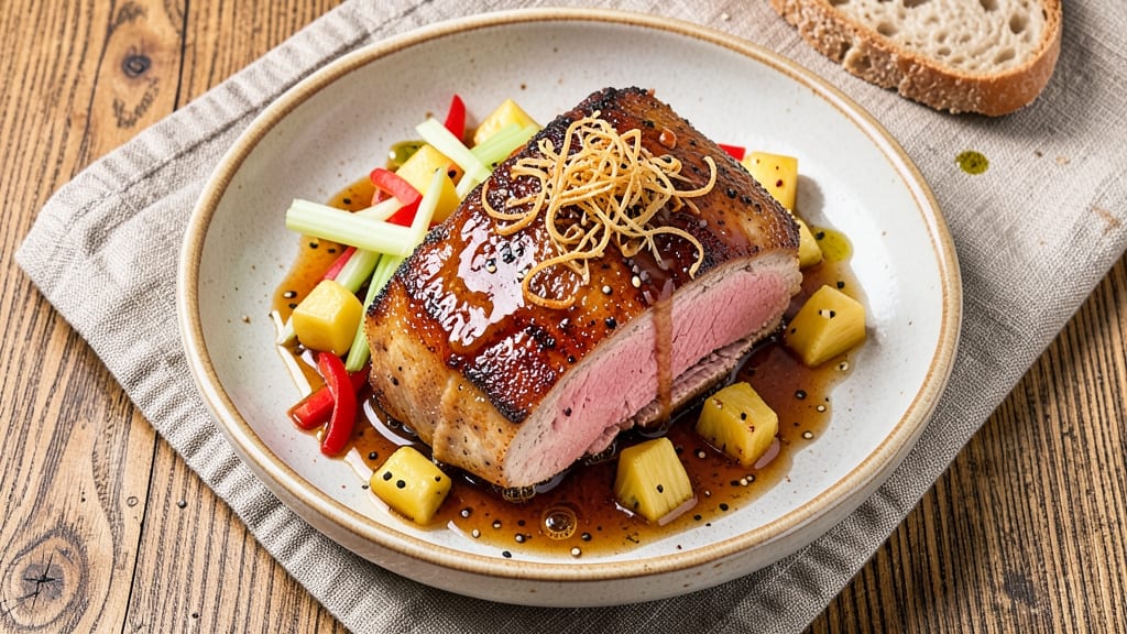 Pineapple Pork Shoulder Recipe: Caramelized Glaze Meets Celery-Pepper Crunch