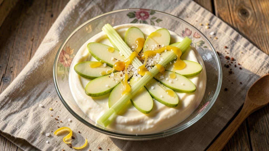 Cheesecake Apple Salad Recipe: Velvety Cream Cheese Mousse with Celery Pepper Zest