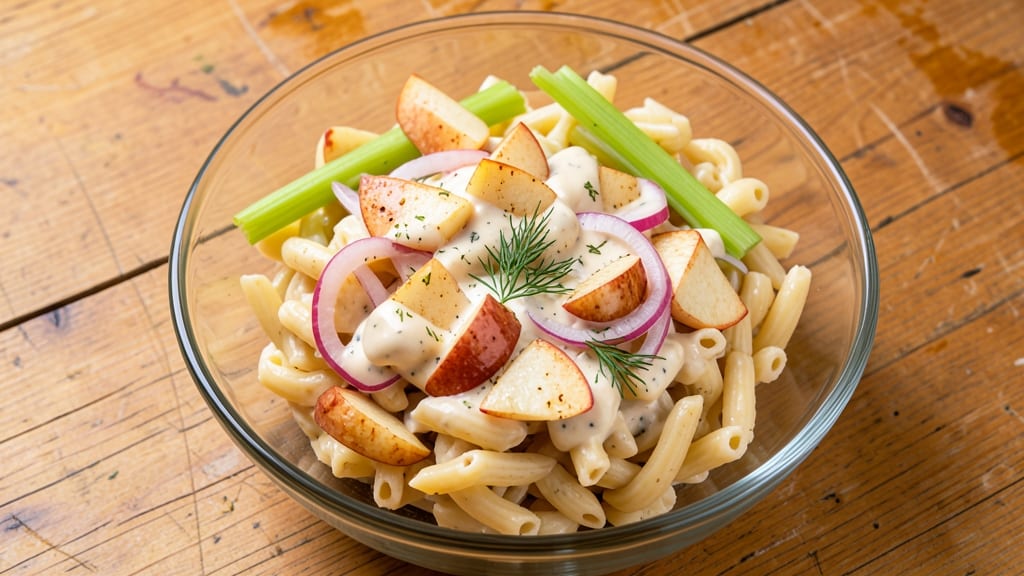 Apple Macaroni Salad Recipe: Classic Picnic Potluck With Crisp Celery Bites