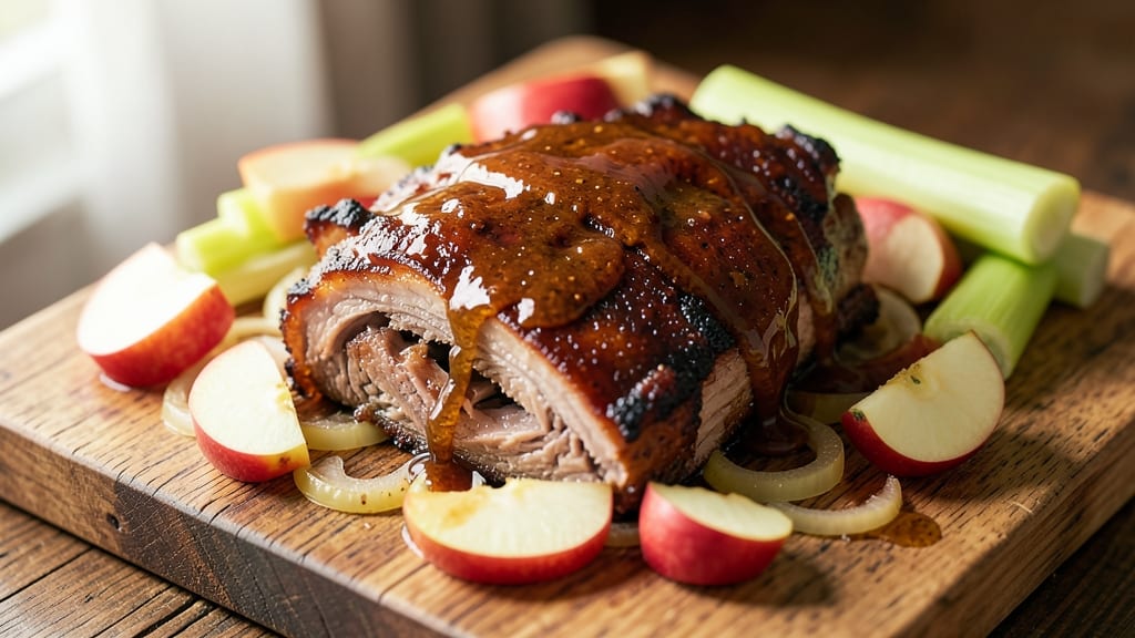 Apple Pulled Pork Slow Cooker Recipe: Celery-Crusted Sweetness That Shreds Effortlessly