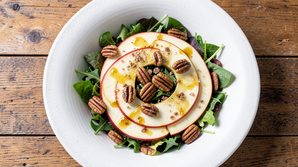 Apple Pecan Fall Salad Recipe: Warm Spiced Streusel Topping