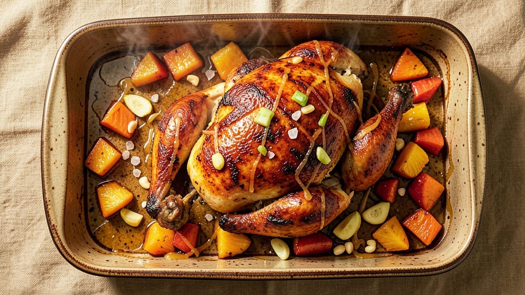 Baked Pineapple Whole Chicken Recipe: Caramelized Glaze and Juicy Meat Fusion