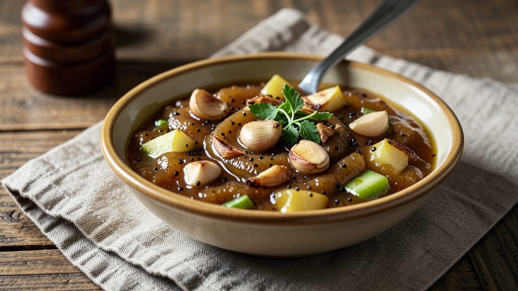 Apple Garlic Jam Recipe: Sweet-Tart Balance With Celery Crunch Contrast