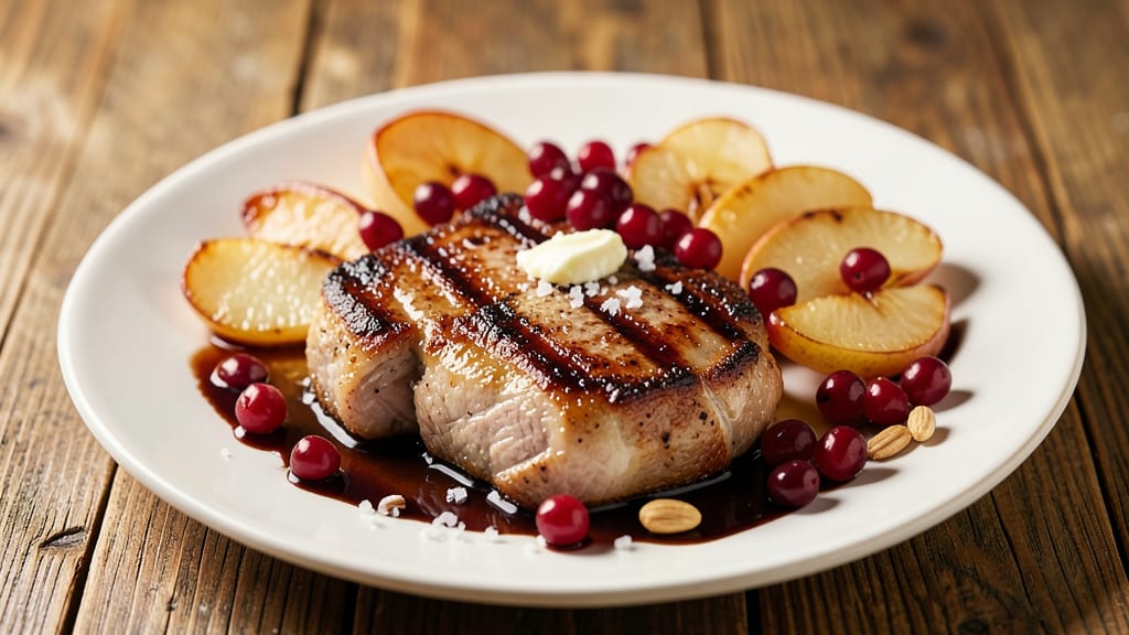 Pork Chops with Apple Cranberry Recipe: Pan-Sear Crispy Edges, Sweet-Tart Gloss