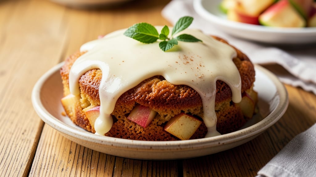 Apple Cake With Buttermilk Sauce Recipe: Warm Streusel Hugs Tart Filling