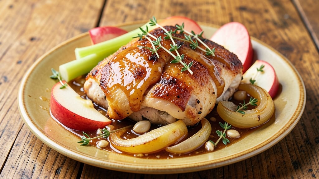 Apple Cider Slow Cooker Chicken Recipe: Celery-Apple Crunch Caramelized Bites