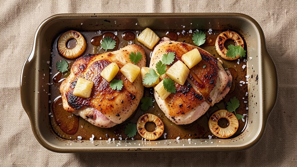 Baked Pineapple Chicken Thighs Recipe: Juicy Meat with Caramelized Pineapple Crunch