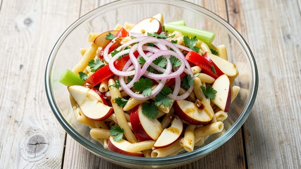 Apple Pasta Salad Recipe: Sweet-Tart Vinaigrette with Crunchy Celery Bites