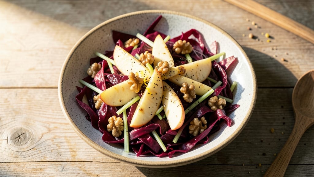 Vegan Apple Salad Recipe: Crisp Celery and Walnut Topping Twist