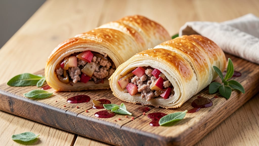 Pork and Apple Sausage Rolls Recipe: Flaky Pastry Hugs Sweet-Tart Filling