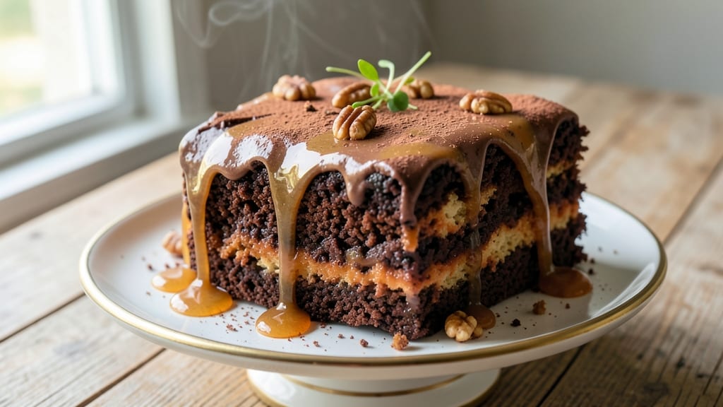 Apple Sauce Chocolate Cake Recipe: Warm Spice Streusel Hugs Moist Layers