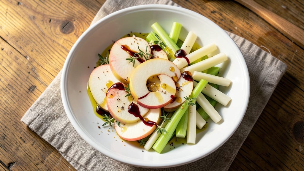 Kohlrabi Apple Salad Recipe: Balsamic-Honey Glaze with Celery Crunch