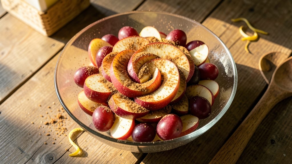 Cinnamon Apple Grape Salad Recipe: Spiced Warm Streusel Meets Crunchy Fruit Bites