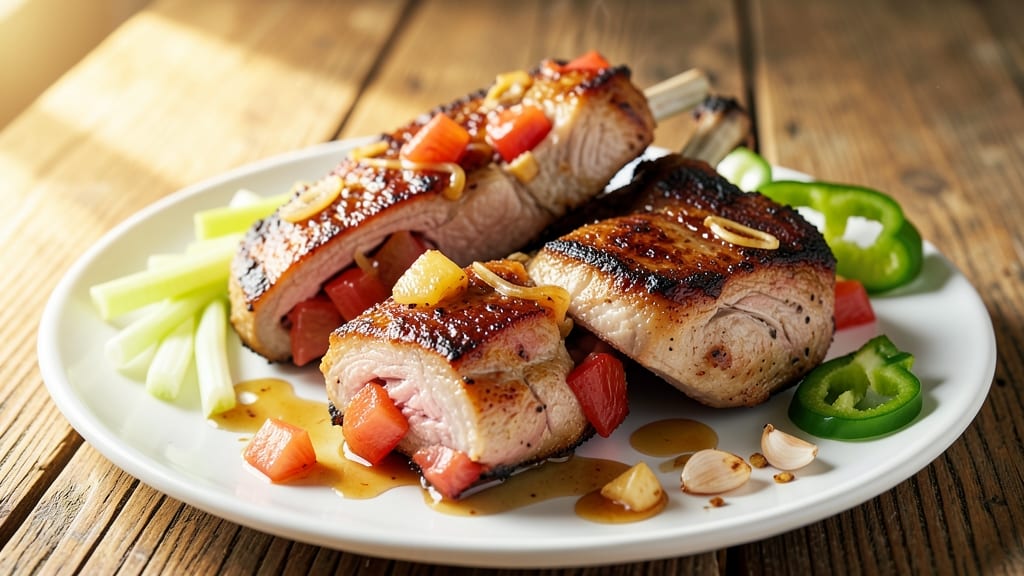 Pineapple Stuffed Pork Chops Recipe: Caramelized Glaze Meets Juicy Celery-Pepper Crunch