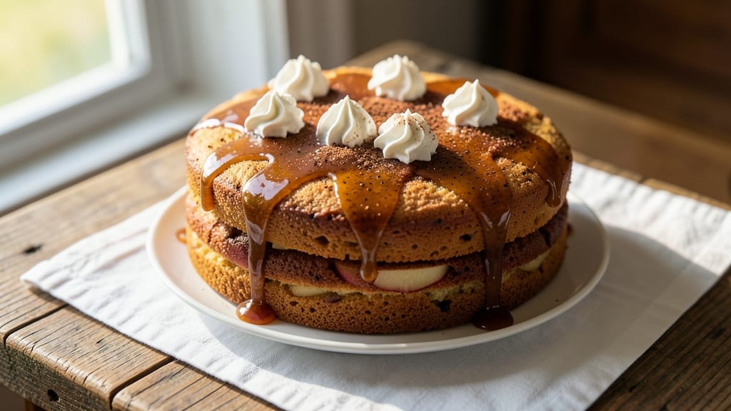 Apple Cake With Rum Sauce Recipe: Boozy Moistness and Warm Spice Harmony