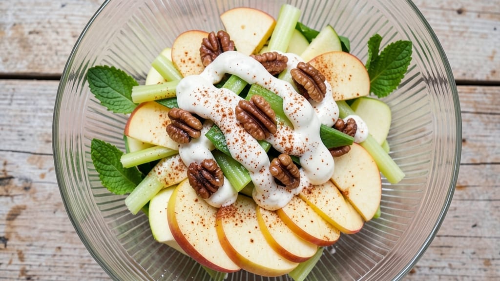 Healthy Candy Apple Salad Recipe: Crunchy Celery and Sweet Apple Refreshment in Layers