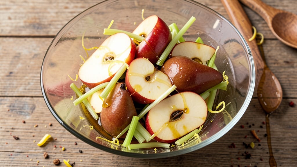 Apple and Pear Fruit Salad Recipe: Crisp Celery and Citrus Zing Refreshment