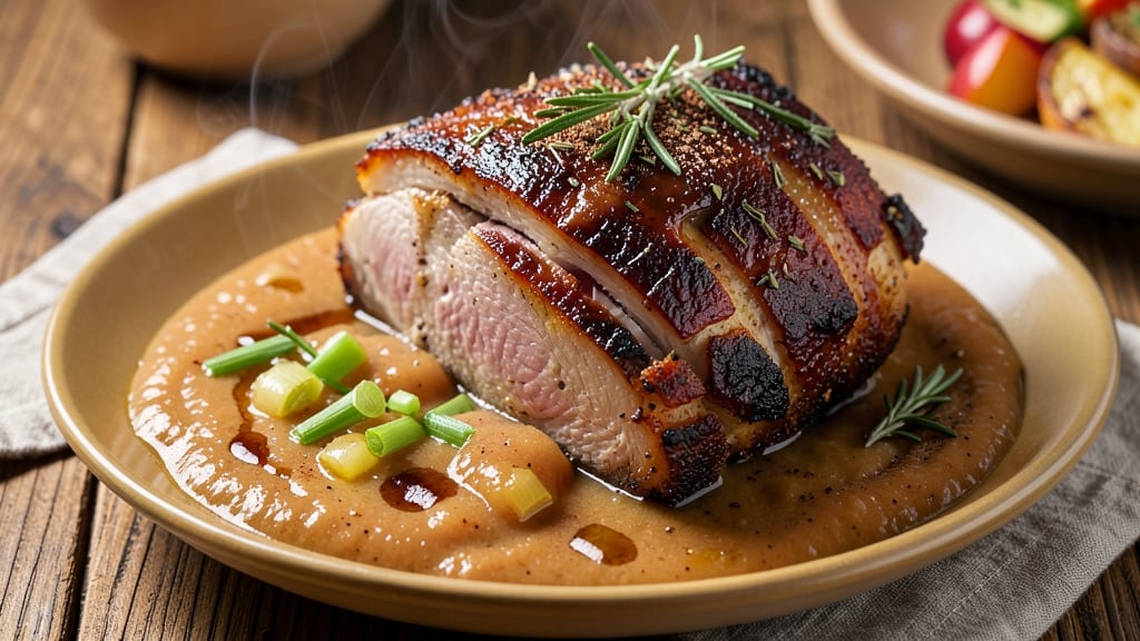 Apple Sauce For Pork Roast Recipe: Celery-Infused Glaze That Sticks to Meat