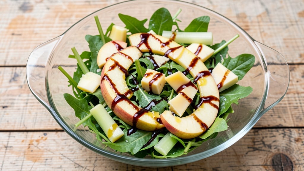 Apple and Cheese Salad Recipe: Crunchy Celery and Sweet Balsamic Balance