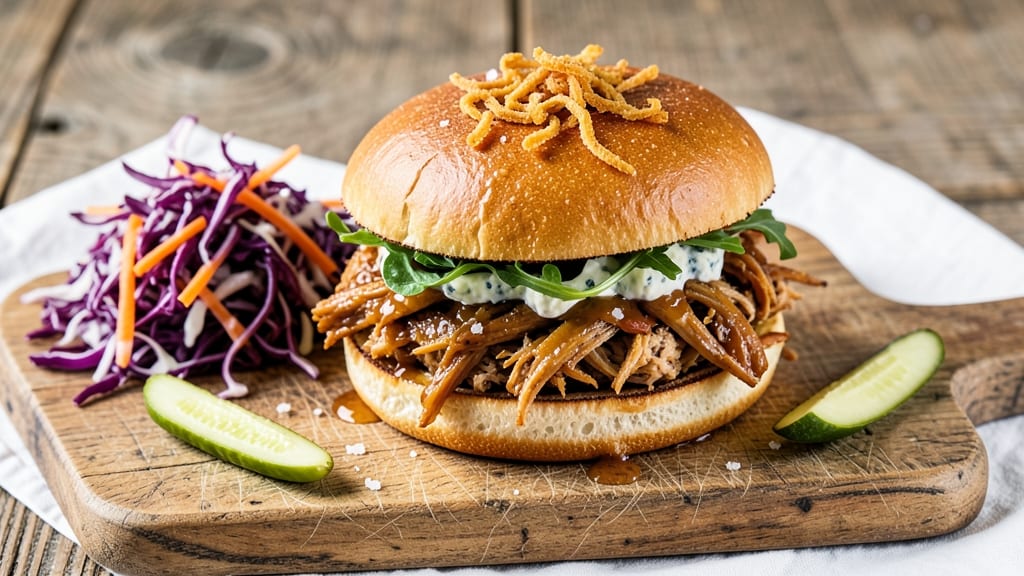 Apple Cider Pulled Chicken Sandwich Recipe: Slow-Braised Spice with Celery Pepper Crunch